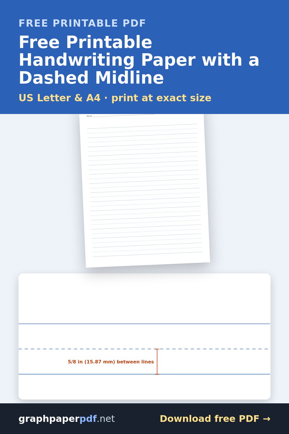 Free printable Handwriting graph paper pin