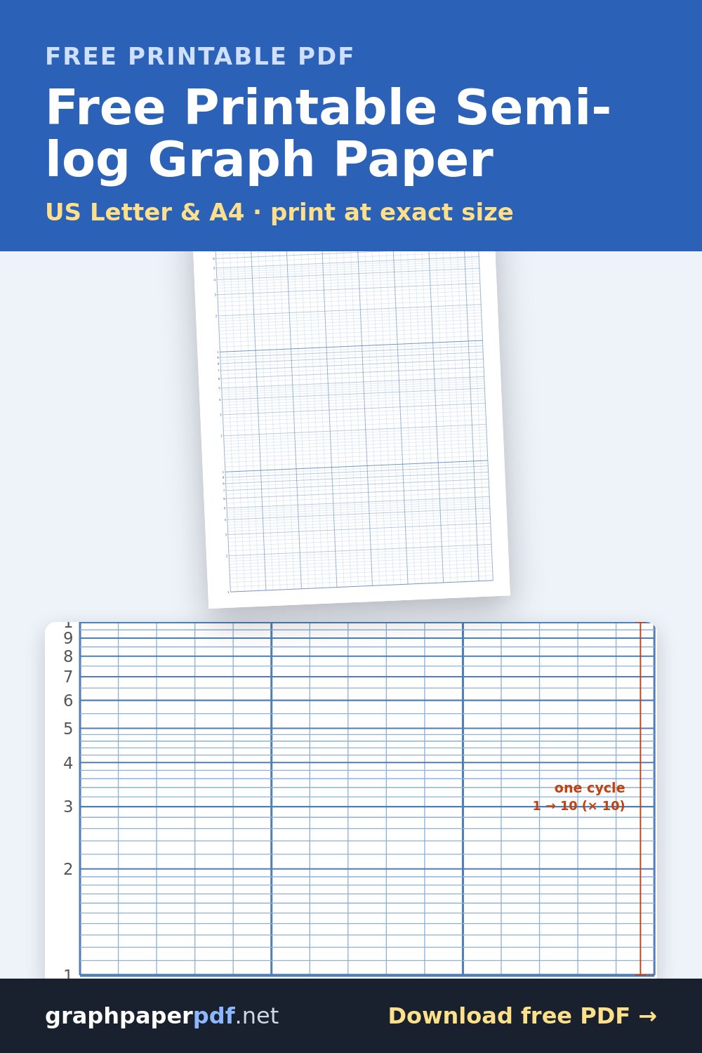 Free printable Semi-log graph paper pin